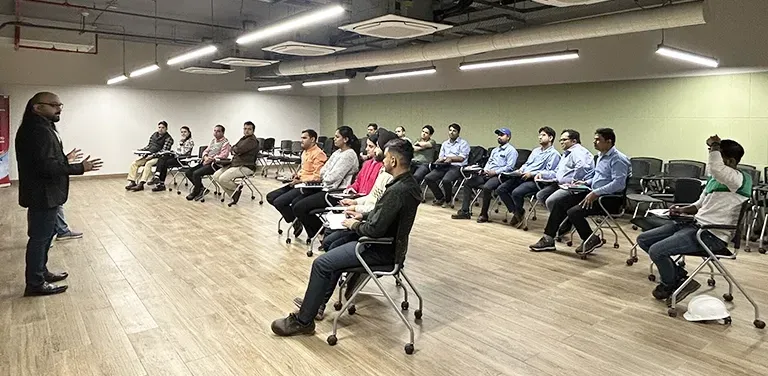 A Haldiram's employee training session in progress